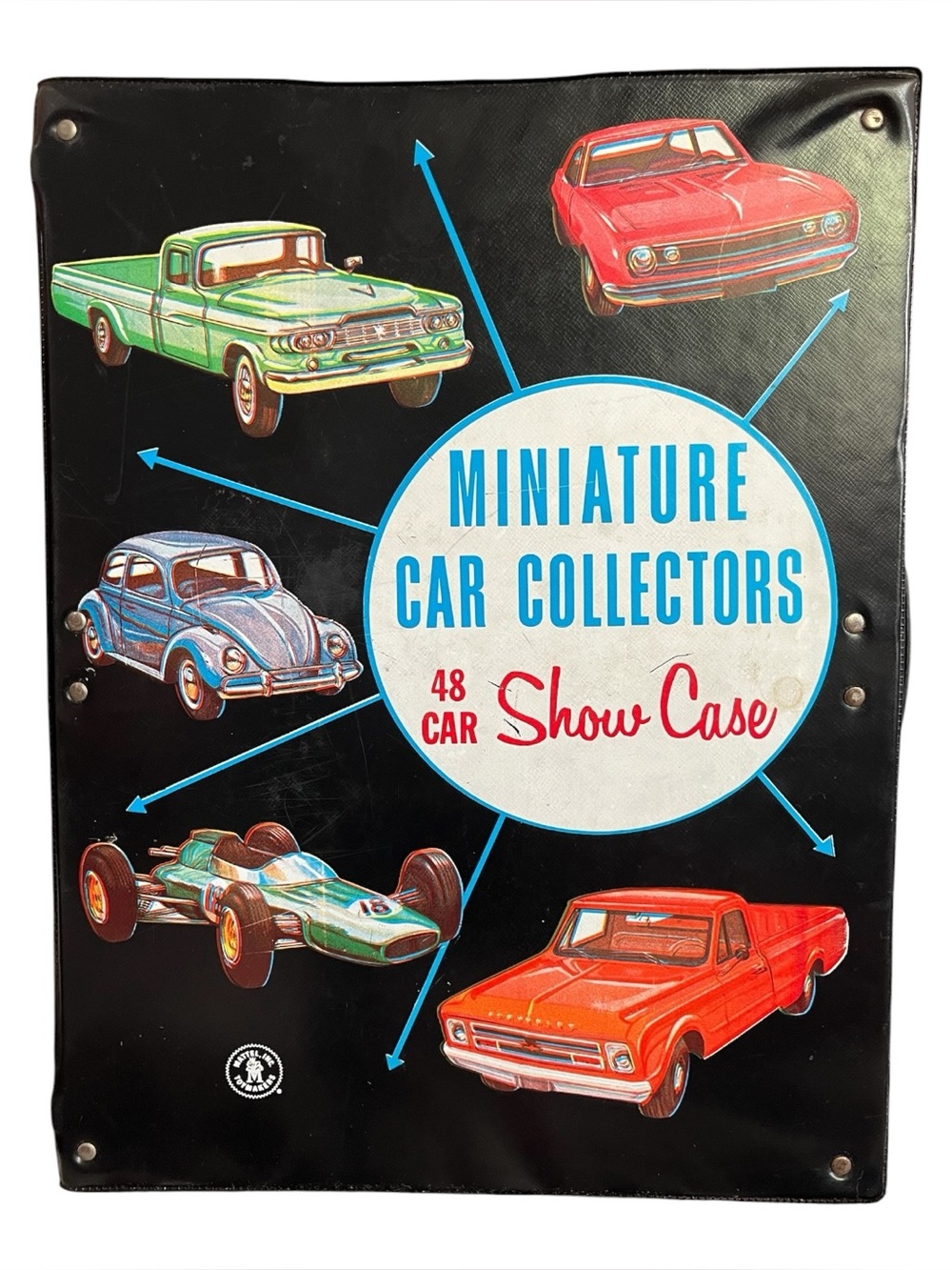 Miniature Car Collectors 48 Car Show Case - Black with Red, Vintage Mattel 1966